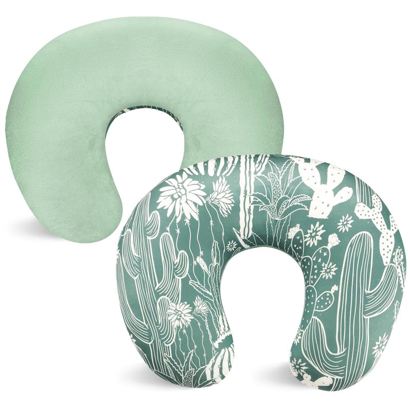 DAYEEBALL Nursing Pillow Cover 1 Pack, Double-Sided Removable Nursing Cover for Baby Girls Boys Newborn, Stretchy and Soft Reversible Slipcover for Breastfeeding Pillow, Cactus (Only Cover) - Image 1